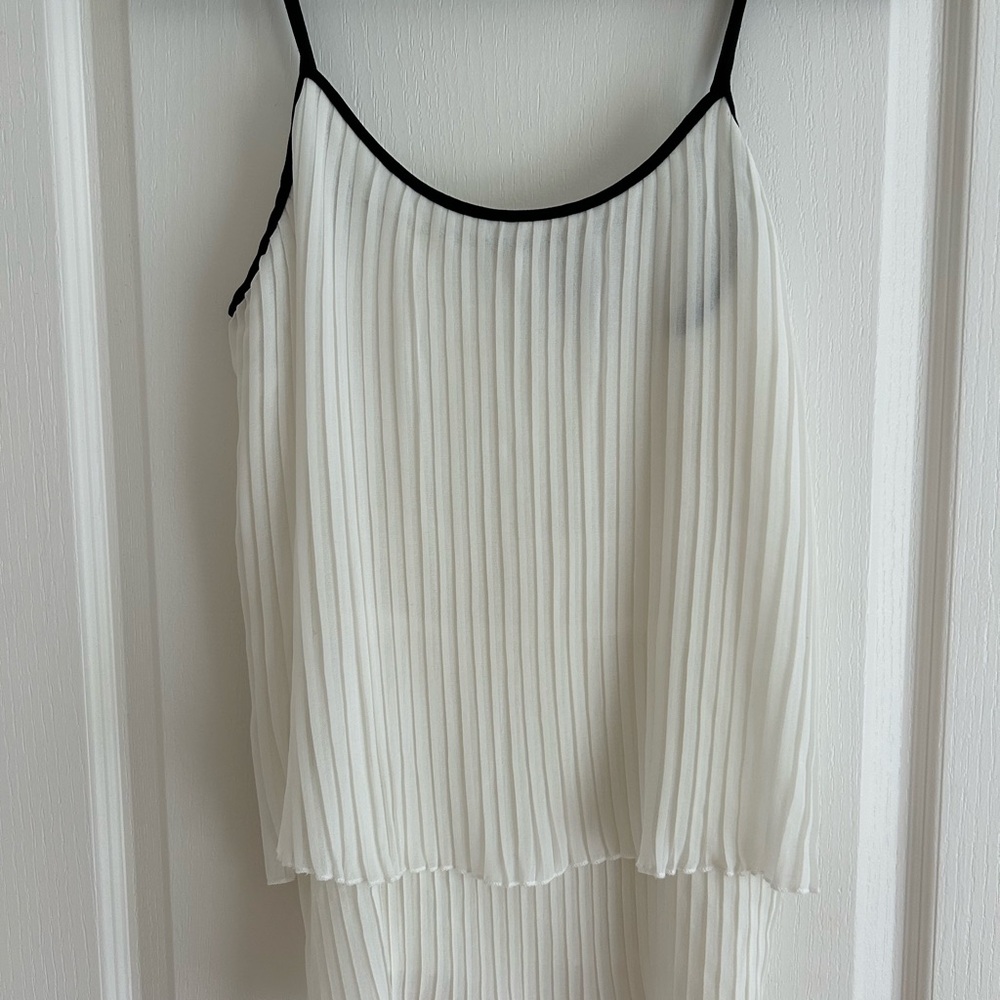 Tristan Black and White Pleated Camisole